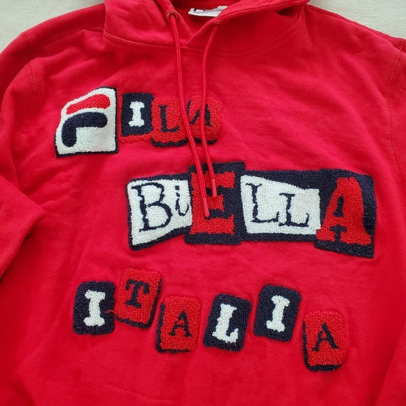 Fila Bella Italia red hoodie XXL - Picture 2 of 8